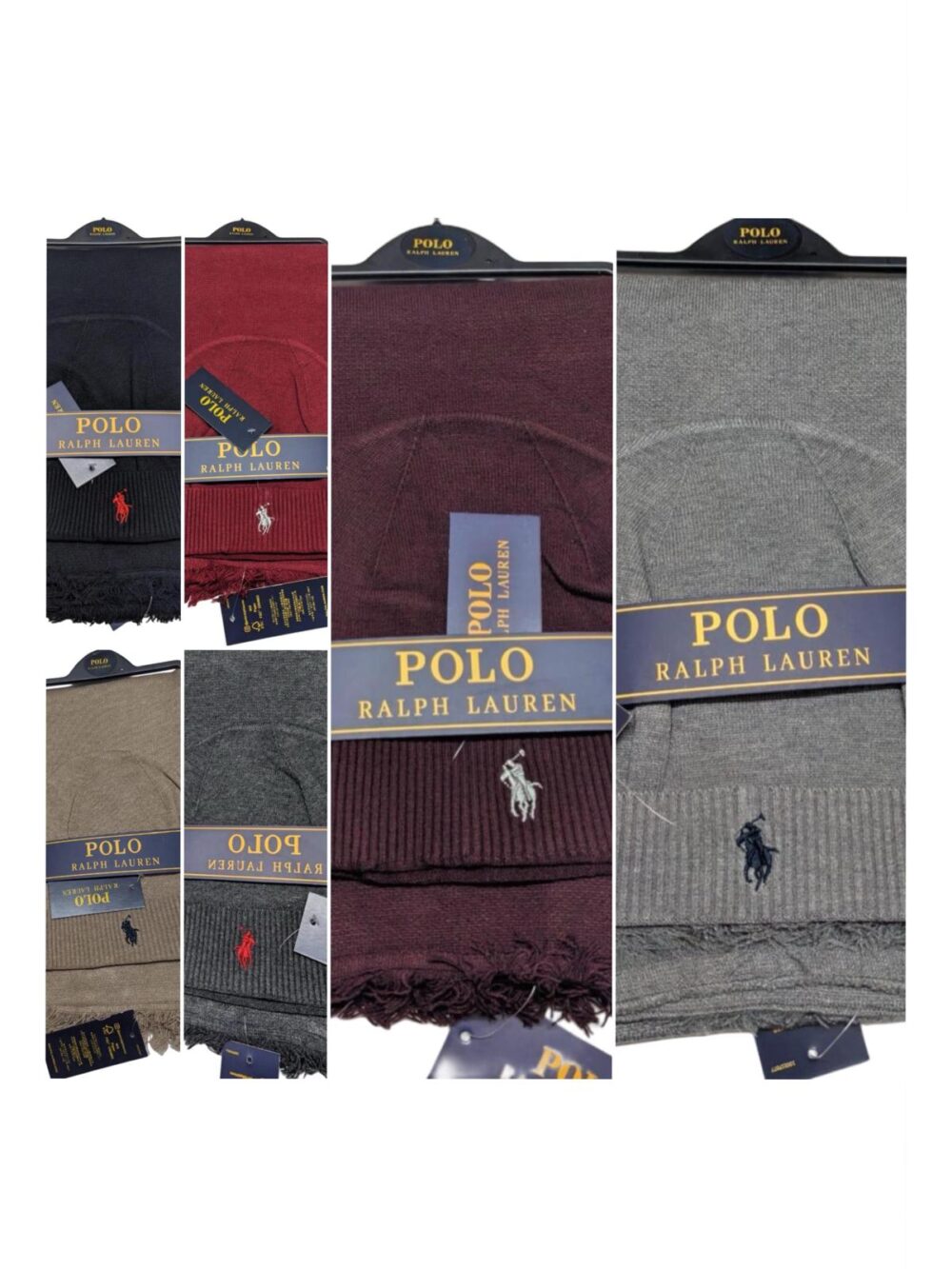 Polo Ralph Lauren Classic knit 2 Pcs Hat & Scarf Gift Set New