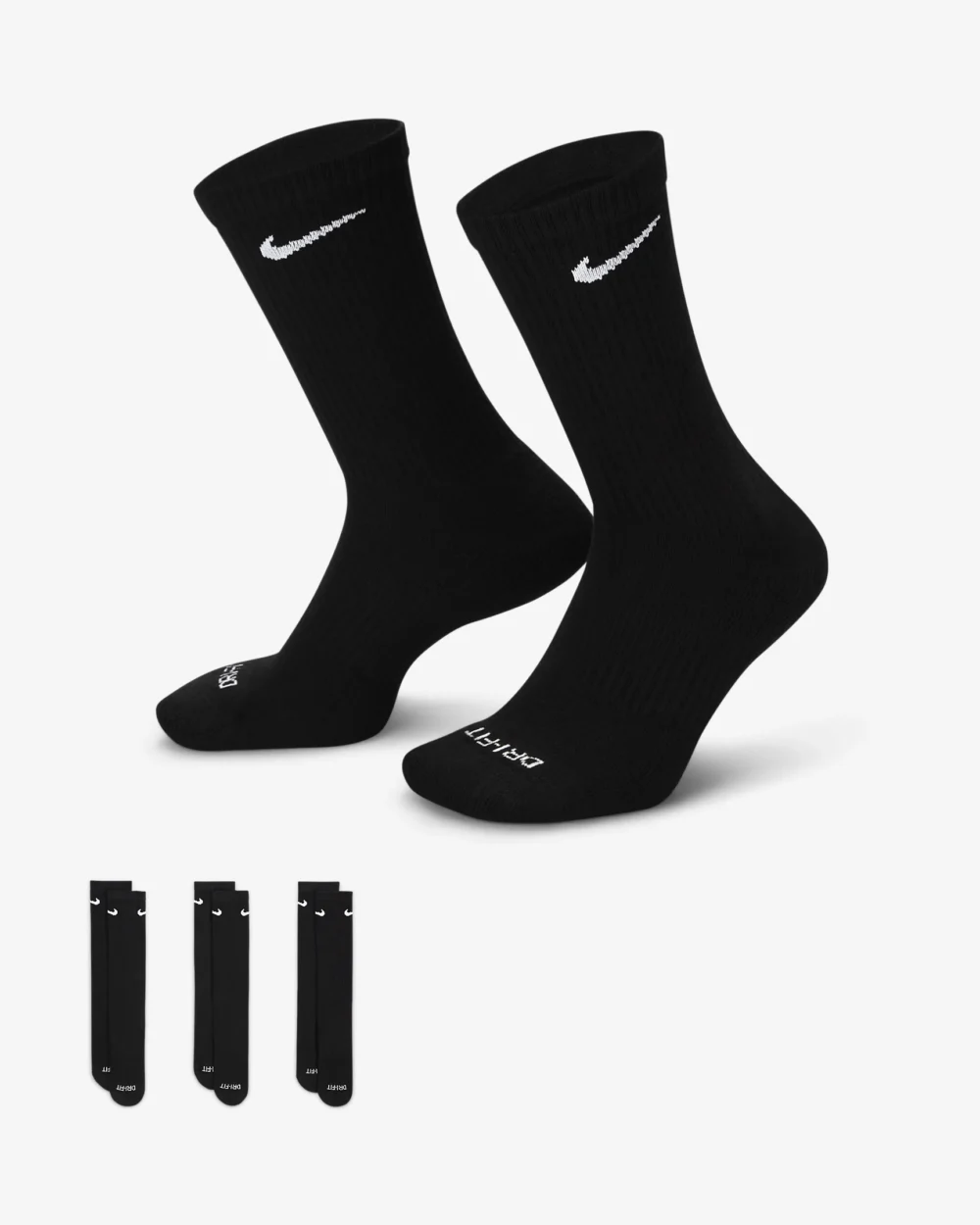 Nike Everyday Cushioned 3 Pairs Socks Black